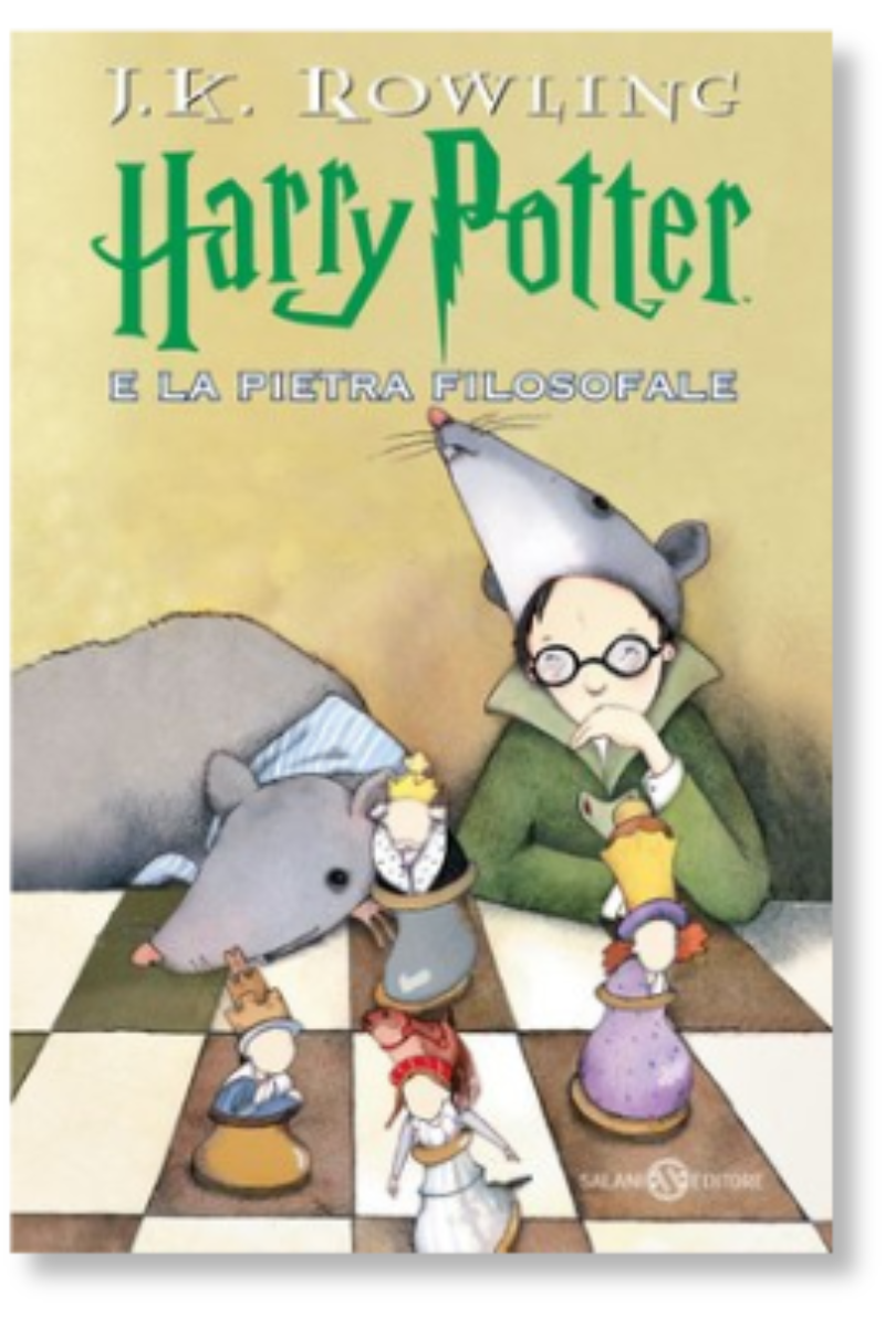Copertina del libro “Harry Potter e la Pietra Filosofale” di J.K. Rowling