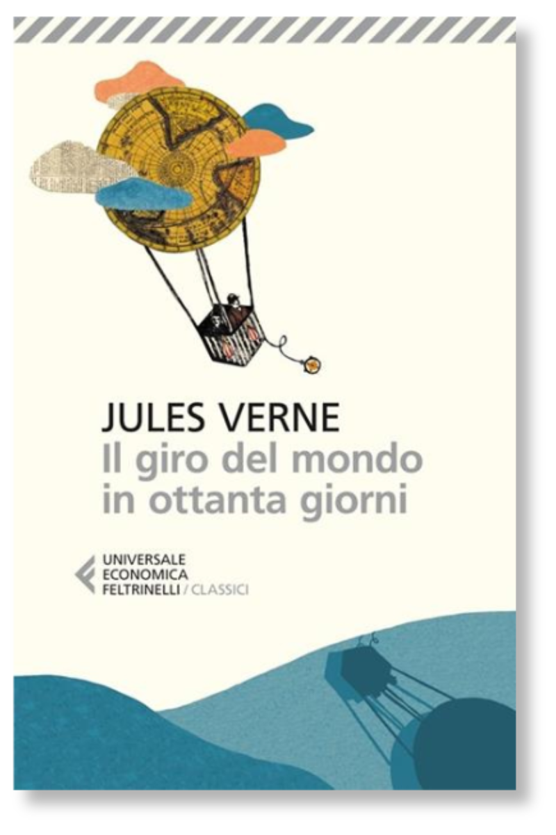 Copertina del libro “Il giro del mondo in ottanta giorni” di Jules Verne
